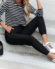 Rhonda Pocketed Lightweight Joggers - Black Oshnow