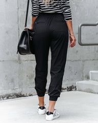Rhonda Pocketed Lightweight Joggers - Black Oshnow