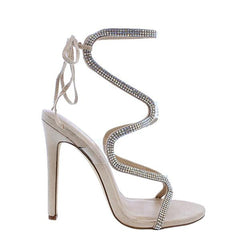 Ribbon Drill High Heel Sandals Oshnow