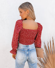 Ridley Smocked Tie Front Crop Top Oshnow