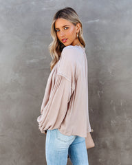 River Bend Peasant Blouse - Oatmeal Oshnow