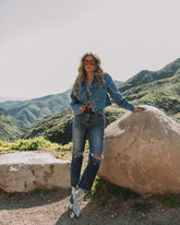 Robertson High Rise Distressed Stretch Straight Jeans Oshnow