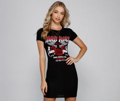 Rocker Babe Slashed Mini Dress Oshnow