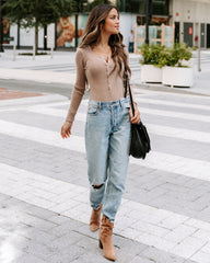 Rookie Washed Cotton Henley Bodysuit - Mauve Oshnow