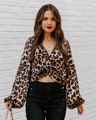 Rori Twist Front Leopard Blouse Oshnow