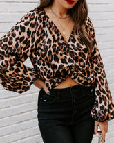 Rori Twist Front Leopard Blouse Oshnow