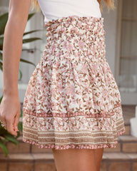 Rosalee Floral Smocked Mini Skirt Oshnow