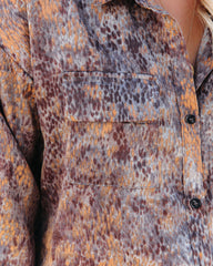 Roscoe Printed Satin Button Down Blouse Oshnow