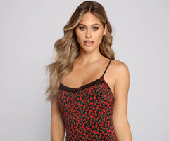 Rose Darling Floral and Lace Mini Dress Oshnow