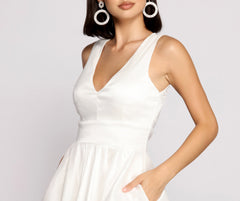 Rose Formal Taffeta and Lace Party Dress Oshnow