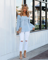 Rosie Smocked Off The Shoulder Top - Waterlily Oshnow