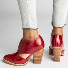 Round Toe Chunky Heel Casual Ankle Boots Oshnow