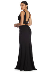 Roxanna Formal Lattice Two Piece Dress Oshnow