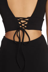 Roxanna Formal Lattice Two Piece Dress Oshnow