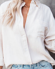 Royce Cotton Button Down Top - Cream Oshnow