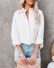 Royce Cotton Button Down Top - Cream Oshnow