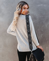 Roza V-Neck Ribbed Knit Top - Ivory Oshnow