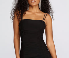 Ruched Hour Mini Dress Oshnow