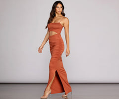 Ruched To The Maxi Knit Dress Oshnow