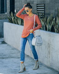 Rudra Thermal Knit Top - Light Rust Oshnow