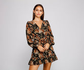 Ruffled Romance Floral Skater Dress Oshnow