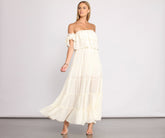 Ruffled Romance Off The Shoulder Maxi Dress Oshnow