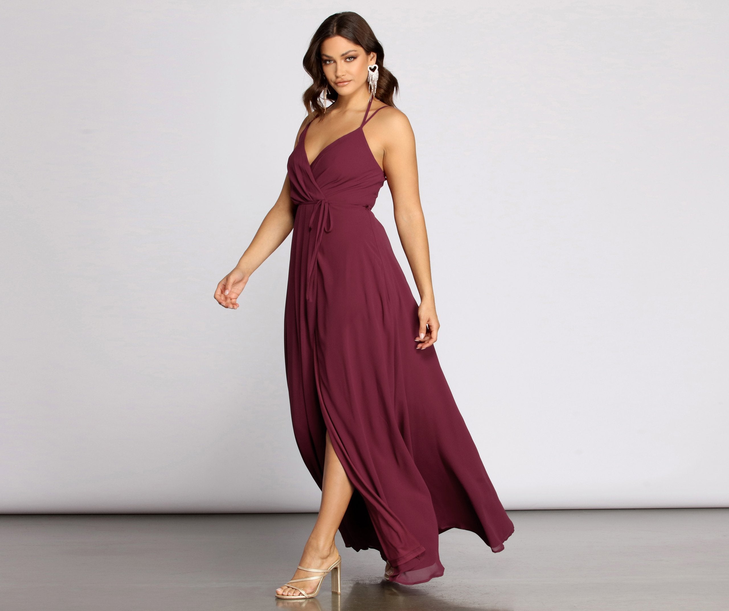 Rylie Chiffon A-Line Gown Oshnow