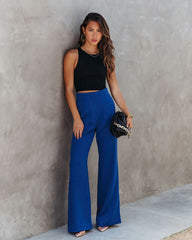 Sabine Pocketed Flare Pants - Cobalt Oshnow
