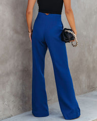 Sabine Pocketed Flare Pants - Cobalt Oshnow