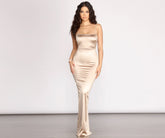 Sable Formal Satin Sleeveless Dress Oshnow