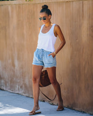 Saddleback Pocketed Frayed Tencel Shorts Oshnow