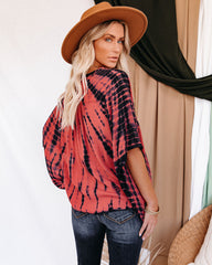 Saline Tie Dye Button Down Kimono Top - Salmon Oshnow