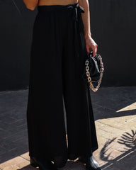 Sammy High Rise Wide Leg Pant - Black Oshnow