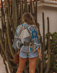 Sanctuary Satin Paisley Kimono Wrap Top Oshnow