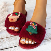 Santa Faux Suede Fur Slippers Oshnow