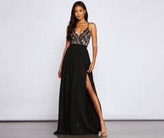 Sapphire Formal Scalloped Lace Dress Oshnow