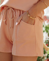 Saylor Cotton Blend Pocketed Shorts - Burnt Coral - SALE Oshnow