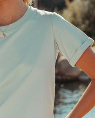 Saylor Cotton Blend Tee - Dusty Sage Oshnow