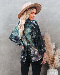 Sea Cliff Cotton Tie Dye Plaid Top Oshnow