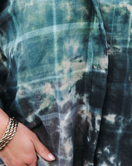 Sea Cliff Cotton Tie Dye Plaid Top Oshnow