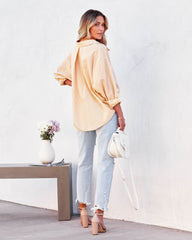 Sebastian Cotton Blend Striped Button Down Top - Yellow Oshnow