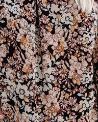 See The Sun Floral Metallic Ruffle Blouse Oshnow