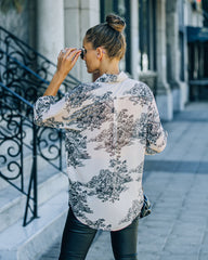 Selah Printed Button Down Blouse Oshnow