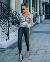 Selah Printed Button Down Blouse Oshnow
