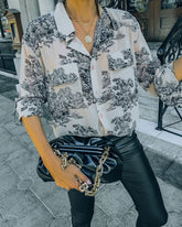 Selah Printed Button Down Blouse Oshnow