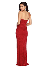 Selene Formal Scalloped Lace Dress Oshnow