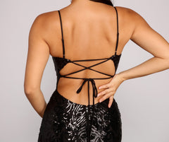 Serena Sequin Mesh Mermaid Dress Oshnow