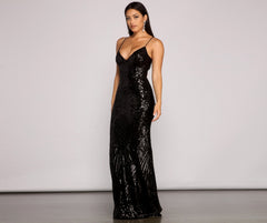 Serena Sequin Mesh Mermaid Dress Oshnow