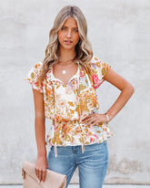 Shake It Off Floral Peplum Blouse Oshnow