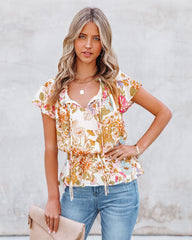 Shake It Off Floral Peplum Blouse Oshnow